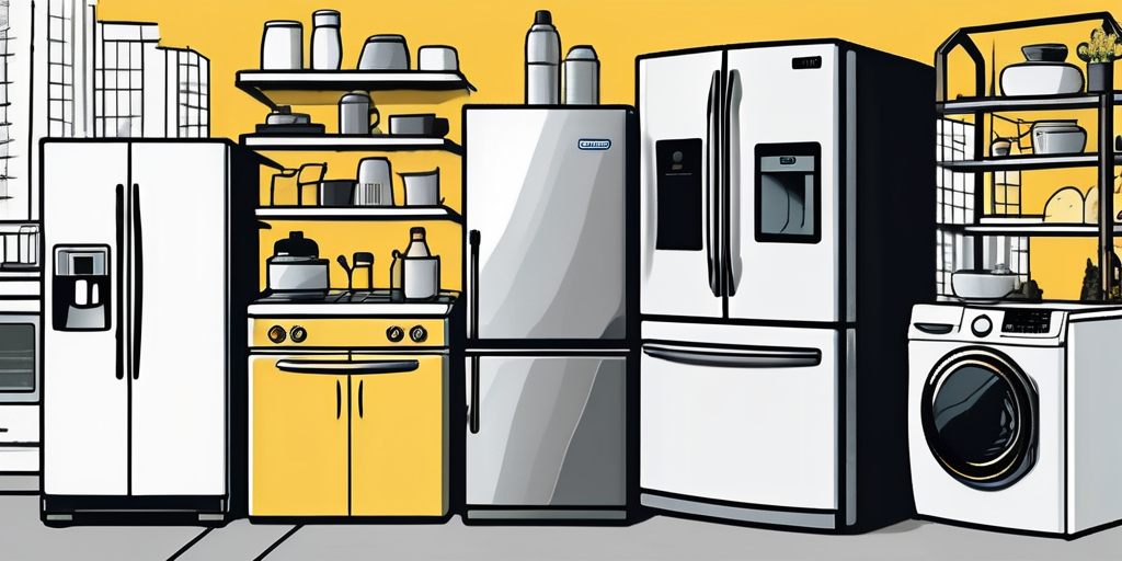 A variety of samsung appliances such as a refrigerator